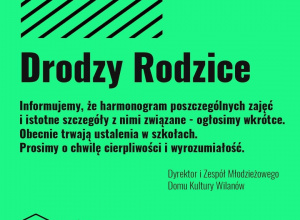 Informacja o zajęciach